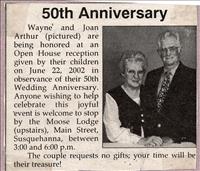 Arthur, Mr. and Mrs. Wayne (50th Anniv.)